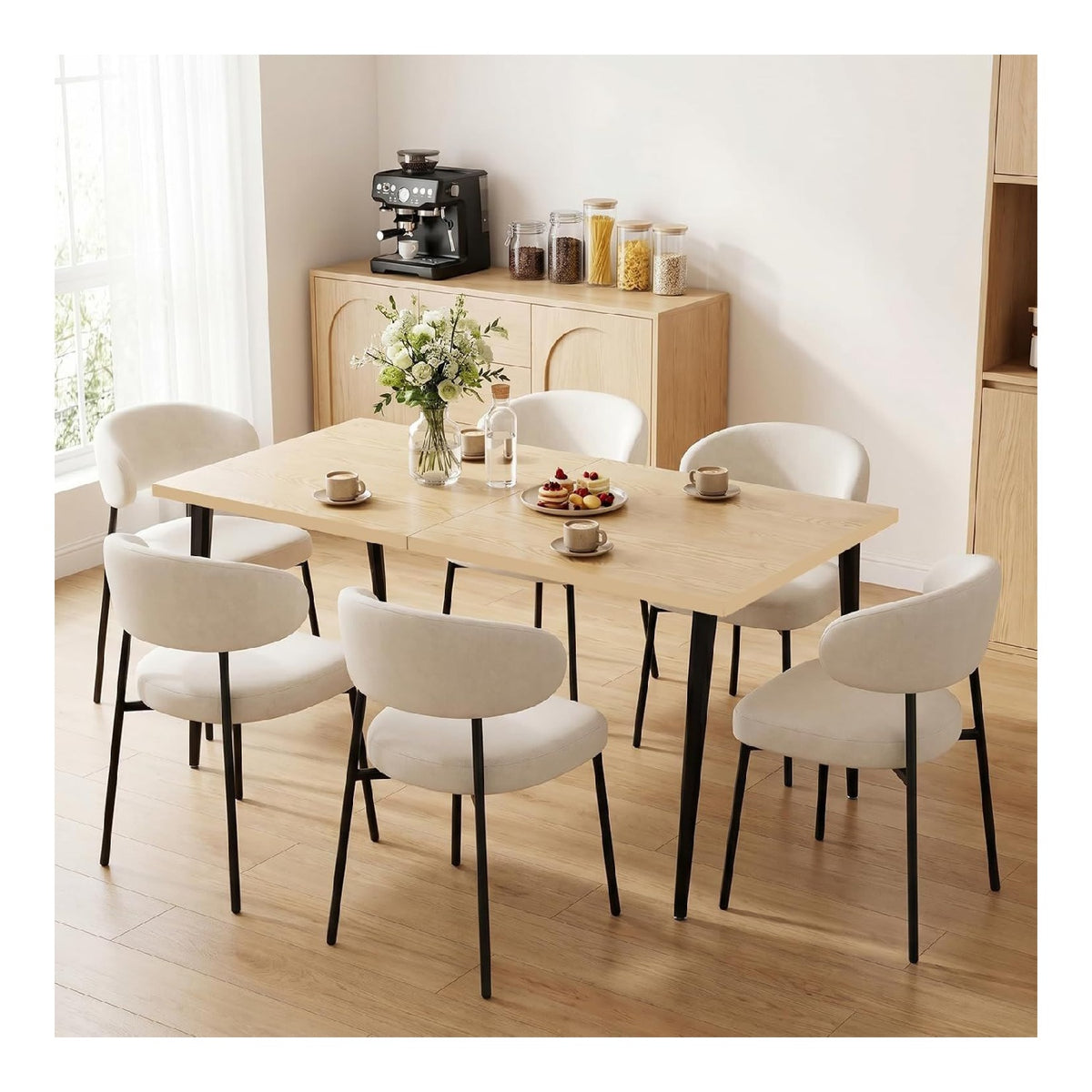 Tables finition bois structure metal chene 80 x 160 x 75 centim