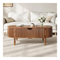 Table basse avec rangement ferme finition bois naturel