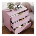 Commode de rangement avec tiroirs finition bois rose