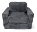 Fauteuil confortable avec rangement ferme revetement velours gris