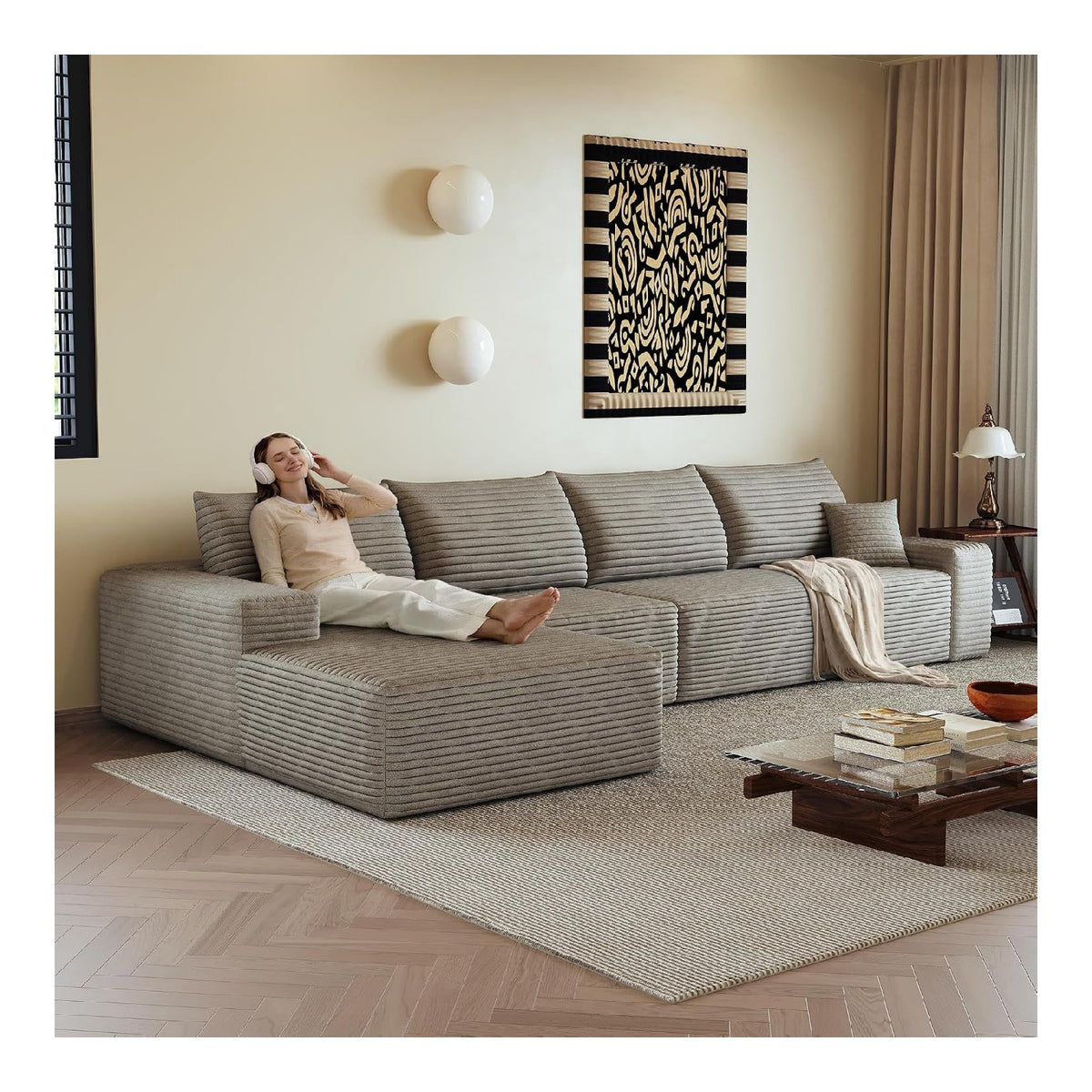 Canapes et divans revetement velours noir 2,7 x 1,75 x 0,83 m
