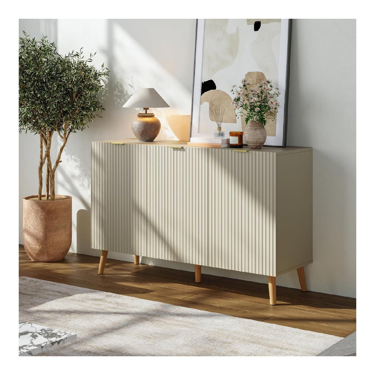 Buffets, credences et vaisseliers avec rangement ferme naturel 120x40x76cm
