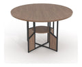 Tables avec rangement ferme structure metal noyer