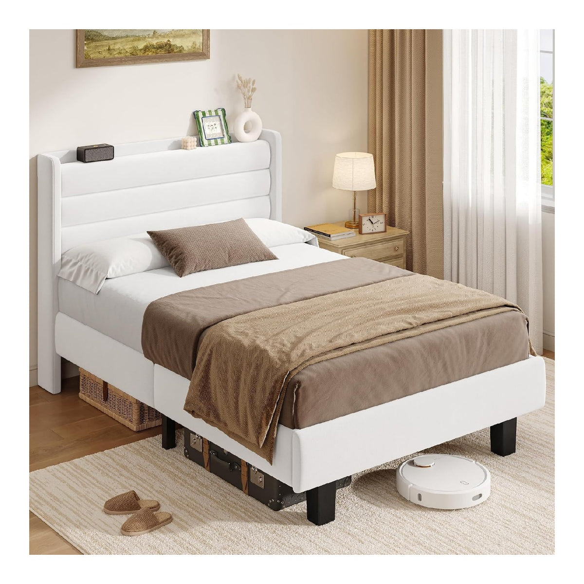 Tetes de lit structure metal blanc