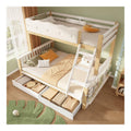 Lits avec tiroirs avec rangement ferme blanc 2,04 x 1,45 x 1,54 m