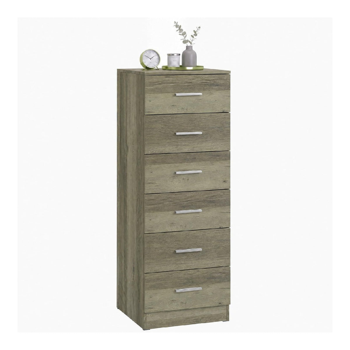 Commode de rangement avec tiroirs avec rangement ferme gris