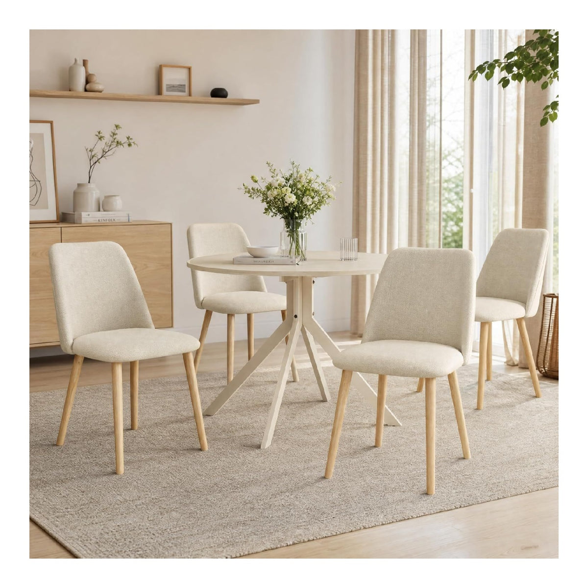 Ensembles pour salle a manger structure metal beige 100 x 100 x 75 cm