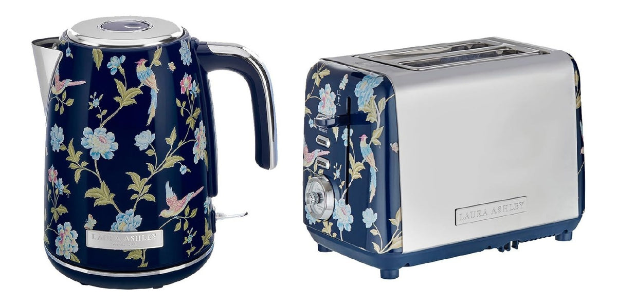 Ensembles bouilloire et grille-pain finition inox bleu